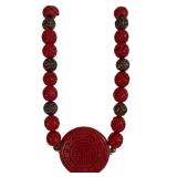 Chinese Necklace - Red Carved Beads
