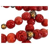 Chinese Necklace - Red Carved Beads