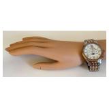 Anne Klein New York Moon Phase Watch - Two-Tone Stainless Steel with Crystal Bezel