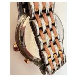 Anne Klein New York Moon Phase Watch - Two-Tone Stainless Steel with Crystal Bezel