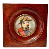 Napoleon III Antique Miniature Portrait, Signed 