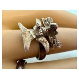 Two Vintage Sterling Aztec-Style Rings