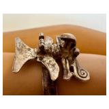 Two Vintage Sterling Aztec-Style Rings