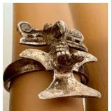 Two Vintage Sterling Aztec-Style Rings