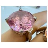 Sterling Silver Pink CZ Ring & Citrine Quartz Ring