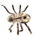 Lester Ortiz Spider Brooch - Malachite & Sterling Silver, Navajo Jewelry