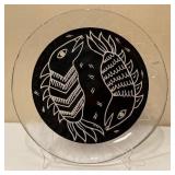 Kosta Boda Kaboka Glass Charger - Ulrica Hydman-Vallien - Signed