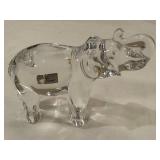 Baccarat Crystal Elephant Figurine , Etched Base