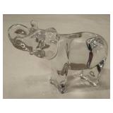 Baccarat Crystal Elephant Figurine , Etched Base