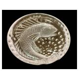 DR - Vintage Lalique Crystal Concarneau Koi Glass Dish, Designed by René Lalique, 1941