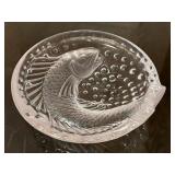 DR - Vintage Lalique Crystal Concarneau Koi Glass Dish, Designed by René Lalique, 1941