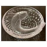 DR - Vintage Lalique Crystal Concarneau Koi Glass Dish, Designed by René Lalique, 1941