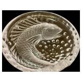 DR - Vintage Lalique Crystal Concarneau Koi Glass Dish, Designed by René Lalique, 1941