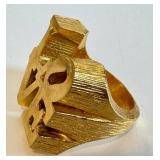 Robert Indiana Love Ring - Vintage Gold-Tone, Size 5.5