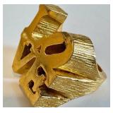 Robert Indiana Love Ring - Vintage Gold-Tone, Size 5.5