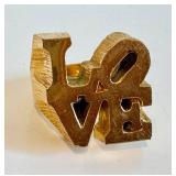 Robert Indiana Love Ring - Vintage Gold-Tone, Size 5.5