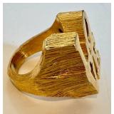 Robert Indiana Love Ring - Vintage Gold-Tone, Size 5.5