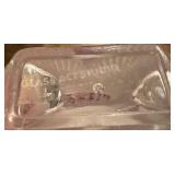 C5 - Lalique Trinket Dish 5.75 inches & Glass Act Studio Perfume Bottle 4.5 inches