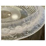 Lalique Marguerites Bowl - Vintage Art Deco Clear Crystal With Daisy Rim