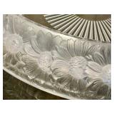 Lalique Marguerites Bowl - Vintage Art Deco Clear Crystal With Daisy Rim