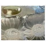 Lalique Marguerites Bowl - Vintage Art Deco Clear Crystal With Daisy Rim