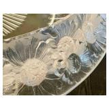 Lalique Marguerites Bowl - Vintage Art Deco Clear Crystal With Daisy Rim