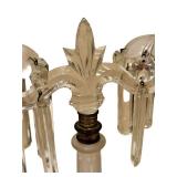 C5 - Crystal Candelabras with Prisms - 14 in Tall (Lot of 2)