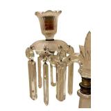 C5 - Crystal Candelabras with Prisms - 14 in Tall (Lot of 2)