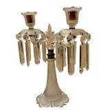 C5 - Crystal Candelabras with Prisms - 14 in Tall (Lot of 2)
