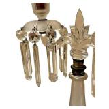 C5 - Crystal Candelabras with Prisms - 14 in Tall (Lot of 2)