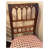 DR - Antique Carved Wood Side Chairs - Pair, Upholstered Seats