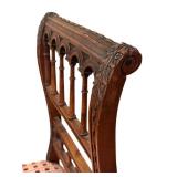 DR - Antique Carved Wood Side Chairs - Pair, Upholstered Seats