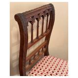 DR - Antique Carved Wood Side Chairs - Pair, Upholstered Seats
