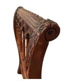 DR - Antique Carved Wood Side Chairs - Pair, Upholstered Seats