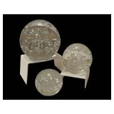 C5 - Intaglio Anton Bubble Paperweights - Clear Hand-Blown Glass, Set of 3