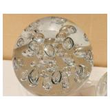 C5 - Intaglio Anton Bubble Paperweights - Clear Hand-Blown Glass, Set of 3