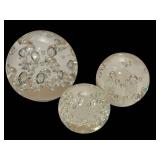 C5 - Intaglio Anton Bubble Paperweights - Clear Hand-Blown Glass, Set of 3