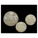 C5 - Intaglio Anton Bubble Paperweights - Clear Hand-Blown Glass, Set of 3