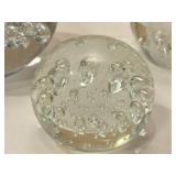 C5 - Intaglio Anton Bubble Paperweights - Clear Hand-Blown Glass, Set of 3