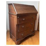 BR1 - Antique Wooden Secretary Desk with Drop-Front