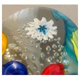 BR2 - Murano Glass Paperweight - Made In Italy - Hand-Blown With Multicolor Swirls