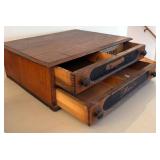 BR2 - Antique Spool Chest - 2-Drawer Wooden Cabinet