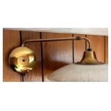BR2 - Mid-Century Modern Glass and Brass Flying Saucer Pendant Light
