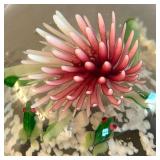 BR2 - Beautiful Pink Glass Flower Handblown Paperweight