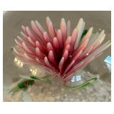 BR2 - Beautiful Pink Glass Flower Handblown Paperweight