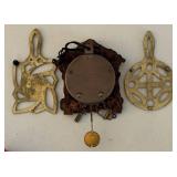 BR2 - Miniature Cuckoo Clock and 2 Metal Trivets