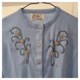 BR2 - Fashioned Turbo Interlock Sweater - Light Blue Vintage Cardigan