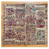 BR2 - Persian/Turkish Patchwork Handwoven Textile Rug 26x28 Inches - Vintage