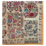 BR2 - Persian/Turkish Patchwork Handwoven Textile Rug 26x28 Inches - Vintage