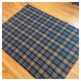 BR2 - Astor Vintage Plaid Blanket - Navy with Pink & Yellow Accents - Made in Italy